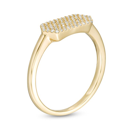 1/5 CT. T.w. Composite Diamond Elongated Hexagon Signet Ring in 10K Gold