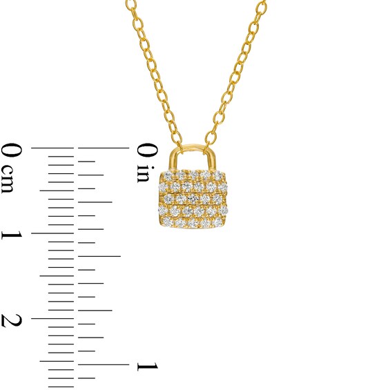 1/5 CT. T.w. Diamond Lock Necklace in 10K Gold