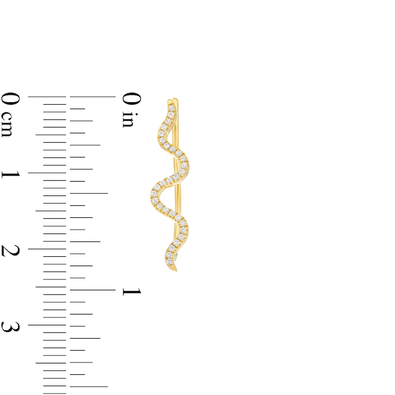 1/6 CT. T.W. Diamond Snake Crawler Earrings in 10K Gold