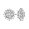 Thumbnail Image 1 of Zales Private Collection 1-1/2 CT. T.W. Certified Diamond Frame Sunburst Stud Earrings in 14K White Gold (F/I2)