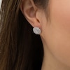 Thumbnail Image 2 of Zales Private Collection 1-1/2 CT. T.W. Certified Diamond Frame Sunburst Stud Earrings in 14K White Gold (F/I2)