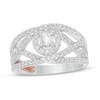 Thumbnail Image 1 of Zales Private Collection 3/4 CT. T.W. Certified Diamond Frame Crossover Ring in 14K White Gold (F/I2)