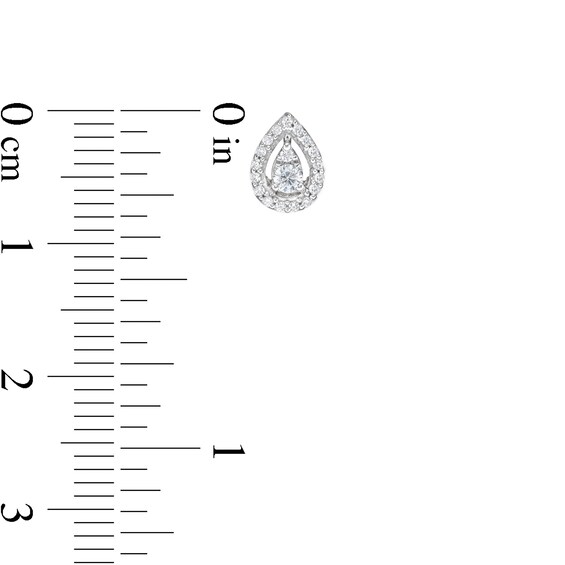 1/6 CT. T.w. Pear-Shaped Multi-Diamond Open Frame Stud Earrings in 10K White Gold