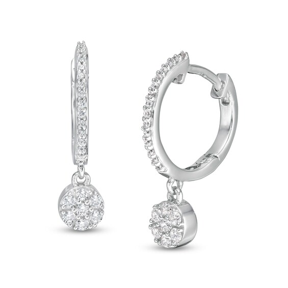 1/4 CT. T.w. Composite Diamond Drop Earrings in 10K White Gold