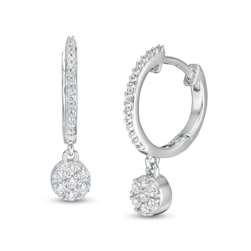 1/4 CT. T.W. Composite Diamond Drop Earrings in 10K White Gold | Zales