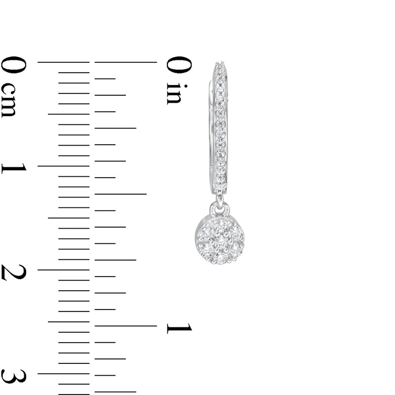 Main Image 3 of 1/4 CT. T.W. Composite Diamond Drop Earrings in 10K White Gold