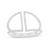 Thumbnail Image 1 of 1/5 CT. T.W. Diamond Double Bar Open Split Shank Ring in 10K White Gold