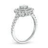 Thumbnail Image 3 of Zales Private Collection 1 CT. T.W. Certified Diamond Double Frame Sunburst Ring in 14K White Gold (F/I2)