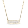 Thumbnail Image 1 of 1/6 CT. T.W. Baguette and Round Diamond Bar Necklace in 10K Gold
