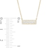 Thumbnail Image 3 of 1/6 CT. T.W. Baguette and Round Diamond Bar Necklace in 10K Gold