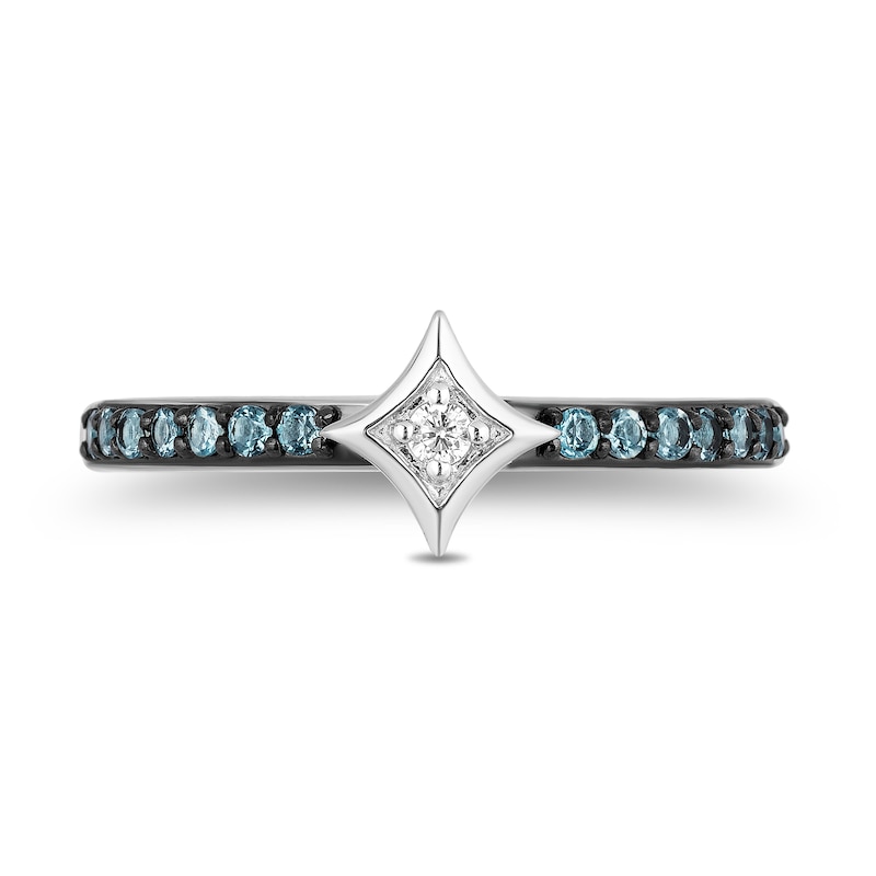 Enchanted Disney Ultimate Princess Celebration Cinderella Blue Topaz and Diamond Accent Star Ring in Sterling Silver