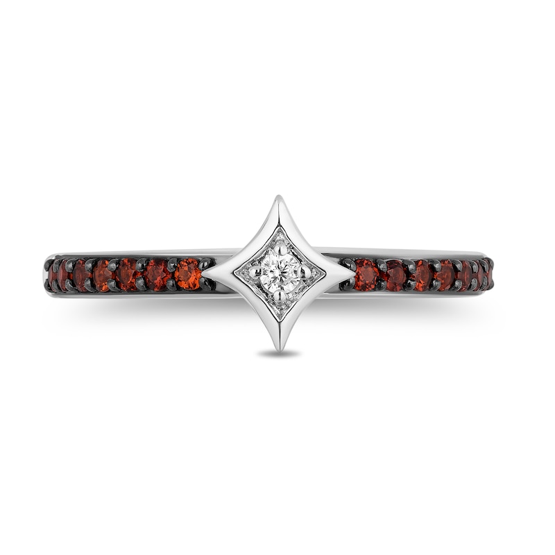 Enchanted Disney Ultimate Princess Celebration Snow White Garnet and Diamond Accent Star Ring in Sterling Silver