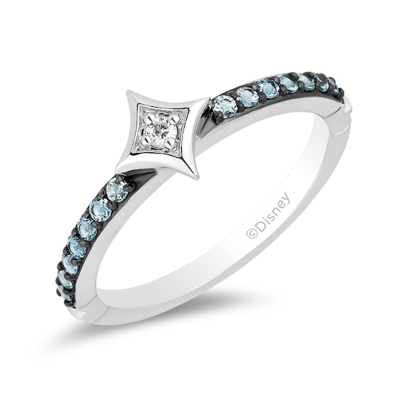 Enchanted Disney Ultimate Princess Celebration Merida Swiss Blue Topaz And Diamond Accent Star Ring In Sterling Silver Zales