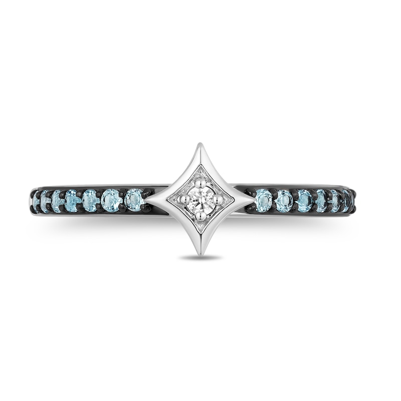 Enchanted Disney Ultimate Princess Celebration Jasmine Swiss Blue Topaz and Diamond Accent Star Ring in Sterling Silver