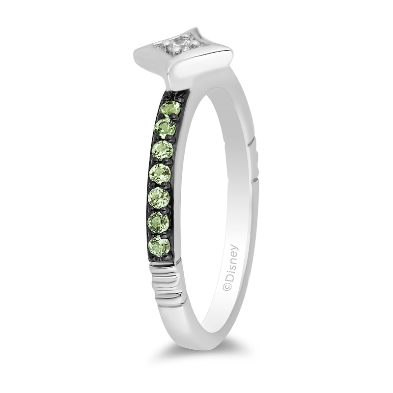 Enchanted Disney Ultimate Princess Celebration Tiana Peridot and Diamond Accent Star Stackable Ring in Sterling Silver