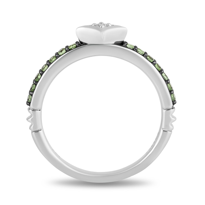 Enchanted Disney Ultimate Princess Celebration Tiana Peridot and Diamond Accent Star Stackable Ring in Sterling Silver