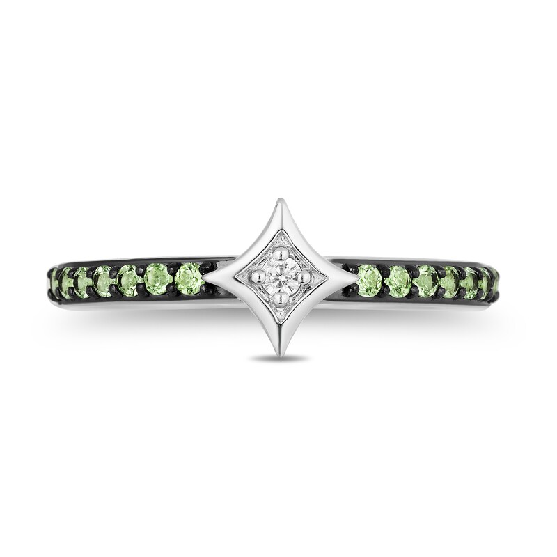 Main Image 5 of Enchanted Disney Ultimate Princess Celebration Tiana Peridot and Diamond Accent Star Stackable Ring in Sterling Silver