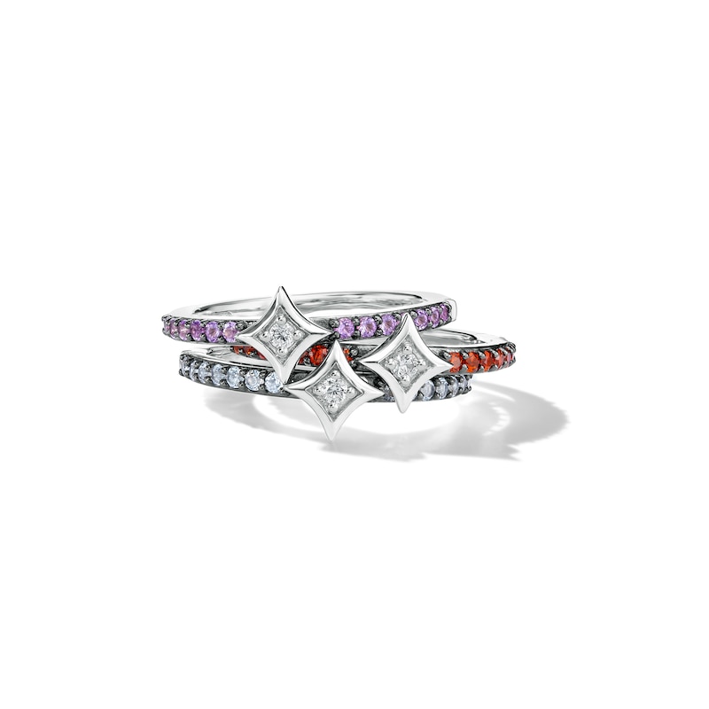 Main Image 6 of Enchanted Disney Ultimate Princess Celebration Tiana Peridot and Diamond Accent Star Stackable Ring in Sterling Silver