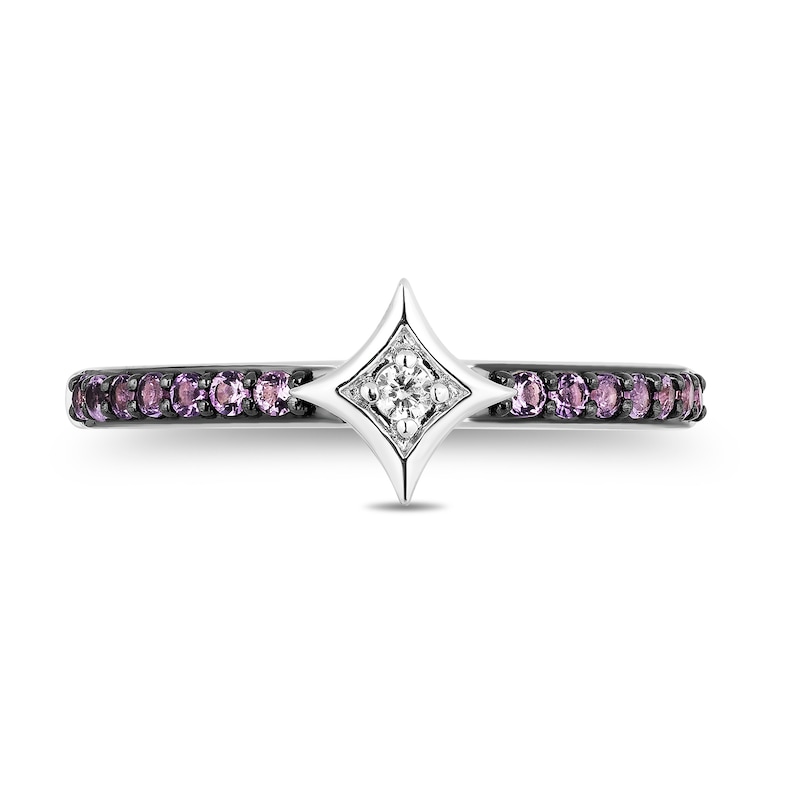 Main Image 5 of Enchanted Disney Ultimate Princess Celebration Rapunzel Amethyst and Diamond Accent Star Ring in Sterling Silver