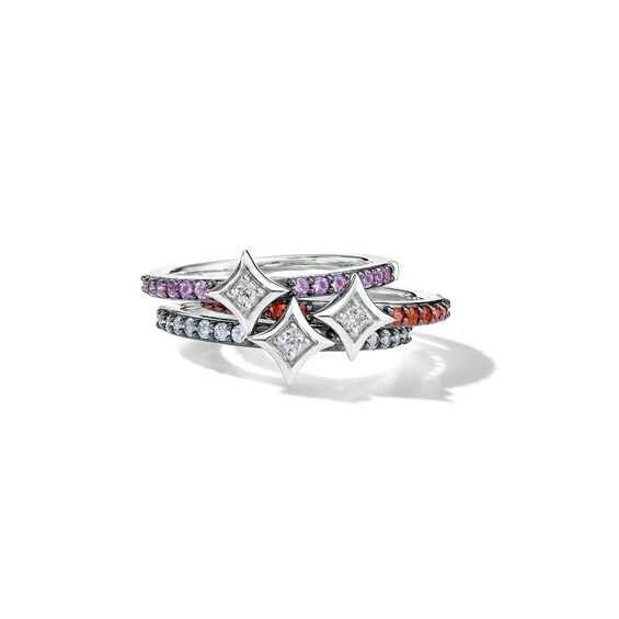 Enchanted Disney Ultimate Princess Celebration Rapunzel Amethyst and Diamond Accent Star Ring in Sterling Silver