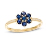 Thumbnail Image 1 of Blue Sapphire and Diamond Accent Flower Cluster Ring in 10K Gold