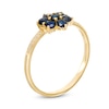 Thumbnail Image 3 of Blue Sapphire and Diamond Accent Flower Cluster Ring in 10K Gold