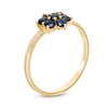 Thumbnail Image 2 of Blue Sapphire and Diamond Accent Flower Cluster Ring in 10K Gold