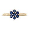 Thumbnail Image 4 of Blue Sapphire and Diamond Accent Flower Cluster Ring in 10K Gold