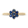 Thumbnail Image 3 of Blue Sapphire and Diamond Accent Flower Cluster Ring in 10K Gold