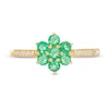 Thumbnail Image 4 of Emerald and Diamond Accent Flower Cluster Ring in 10K Gold