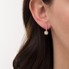 Thumbnail Image 2 of 6.0mm Opal and 1/20 CT. T.W. Diamond Drop Earrings in 10K Gold