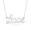 Thumbnail Image 1 of 1/20 CT. T.W. Diamond &quot;Love&quot; Heart Necklace in Sterling Silver