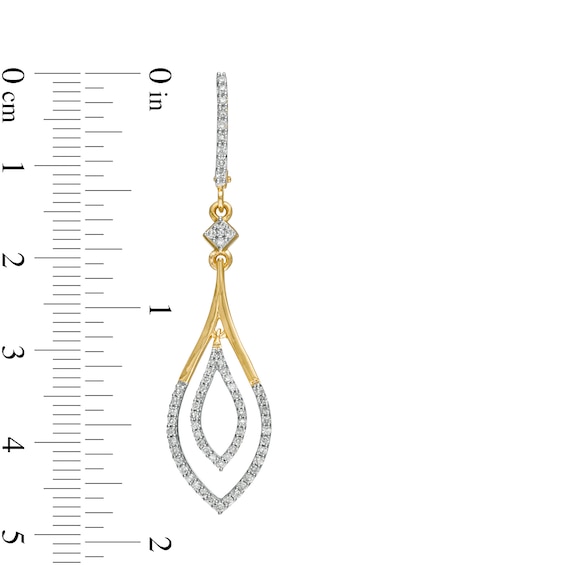 1/2 CT. T.w. Diamond Double Outline Teardrop Earrings in 10K Gold