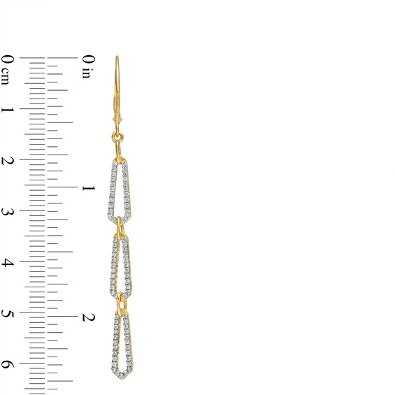 1/2 CT. T.w. Diamond Paper Clip-Style Drop Earrings in 10K Gold