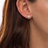 Thumbnail Image 2 of 3/8 CT. T.W. Diamond Frame Stud Earrings in 10K White Gold