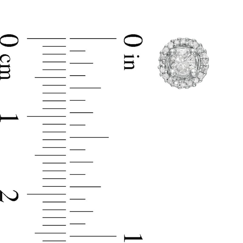 Main Image 3 of 3/8 CT. T.W. Diamond Frame Stud Earrings in 10K White Gold