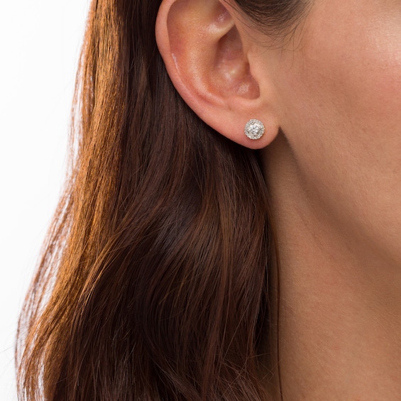 3/8 CT. T.w. Diamond Frame Stud Earrings in 10K Gold