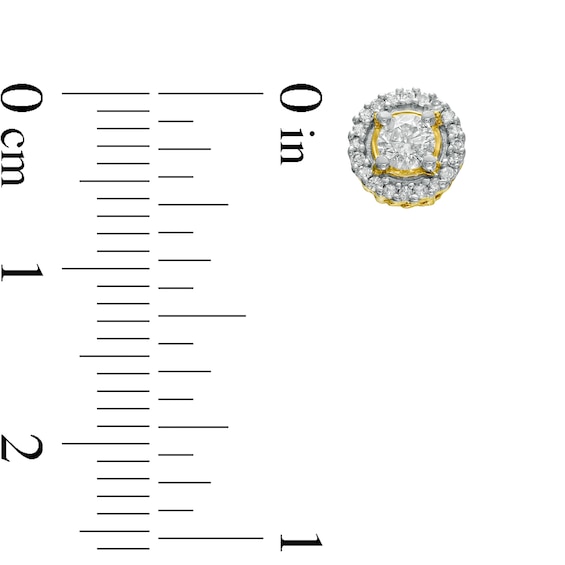 3/8 CT. T.w. Diamond Frame Stud Earrings in 10K Gold