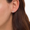 Thumbnail Image 2 of 3/8 CT. T.W. Diamond Frame Stud Earrings in 10K Rose Gold