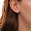 7/8 CT. T.W. Diamond Frame Stud Earrings in 10K White Gold