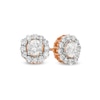 7/8 CT. T.W. Diamond Frame Stud Earrings in 10K Rose Gold