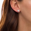 7/8 CT. T.W. Diamond Frame Stud Earrings in 10K Rose Gold