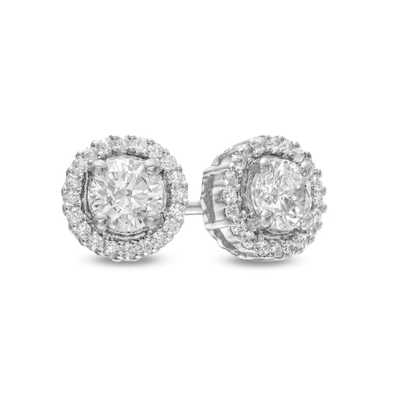 3/8 CT. T.w. Diamond Frame Stud Earrings in 10K White Gold