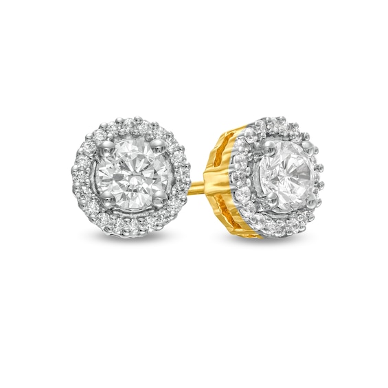 3/8 CT. T.w. Diamond Frame Stud Earrings in 10K Gold