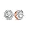 Thumbnail Image 0 of 3/8 CT. T.W. Diamond Frame Stud Earrings in 10K Rose Gold