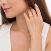 Thumbnail Image 2 of 3/4 CT. T.W. Princess-Cut and Round Diamond Three Stone Bypass Ring in 10K Gold