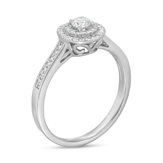 1/3 CT. T.w. Diamond Double Frame Engagement Ring in 10K White Gold