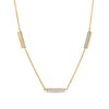 Thumbnail Image 1 of 1/10 CT. T.W. Diamond Triple Bar Necklace in 10K Gold - 17"