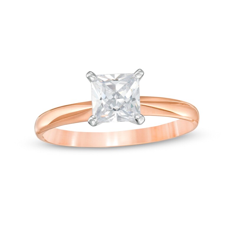 1 CT. Princess-Cut Diamond Solitaire Engagement Ring in 14K Rose Gold (J/I3)