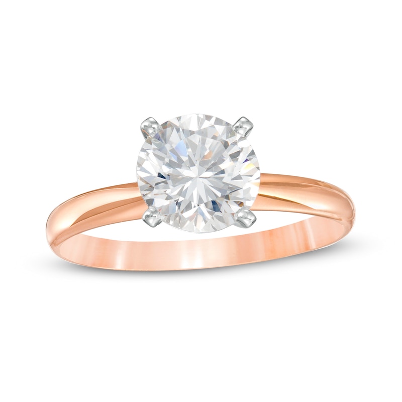 1-1/2 CT. Certified Diamond Solitaire Engagement Ring in 14K Rose Gold (I/I2)
